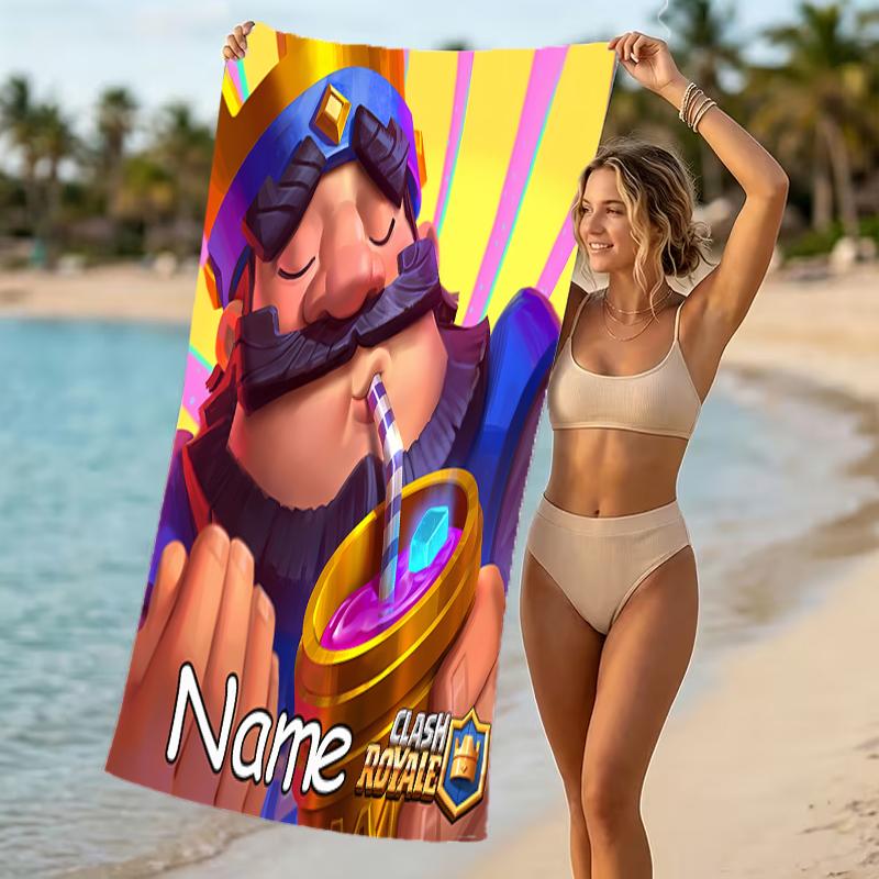Customizable personalized beach towels Clash Royale themed designs.Suitable for the beach, yoga, sports;ideal as beach accessories