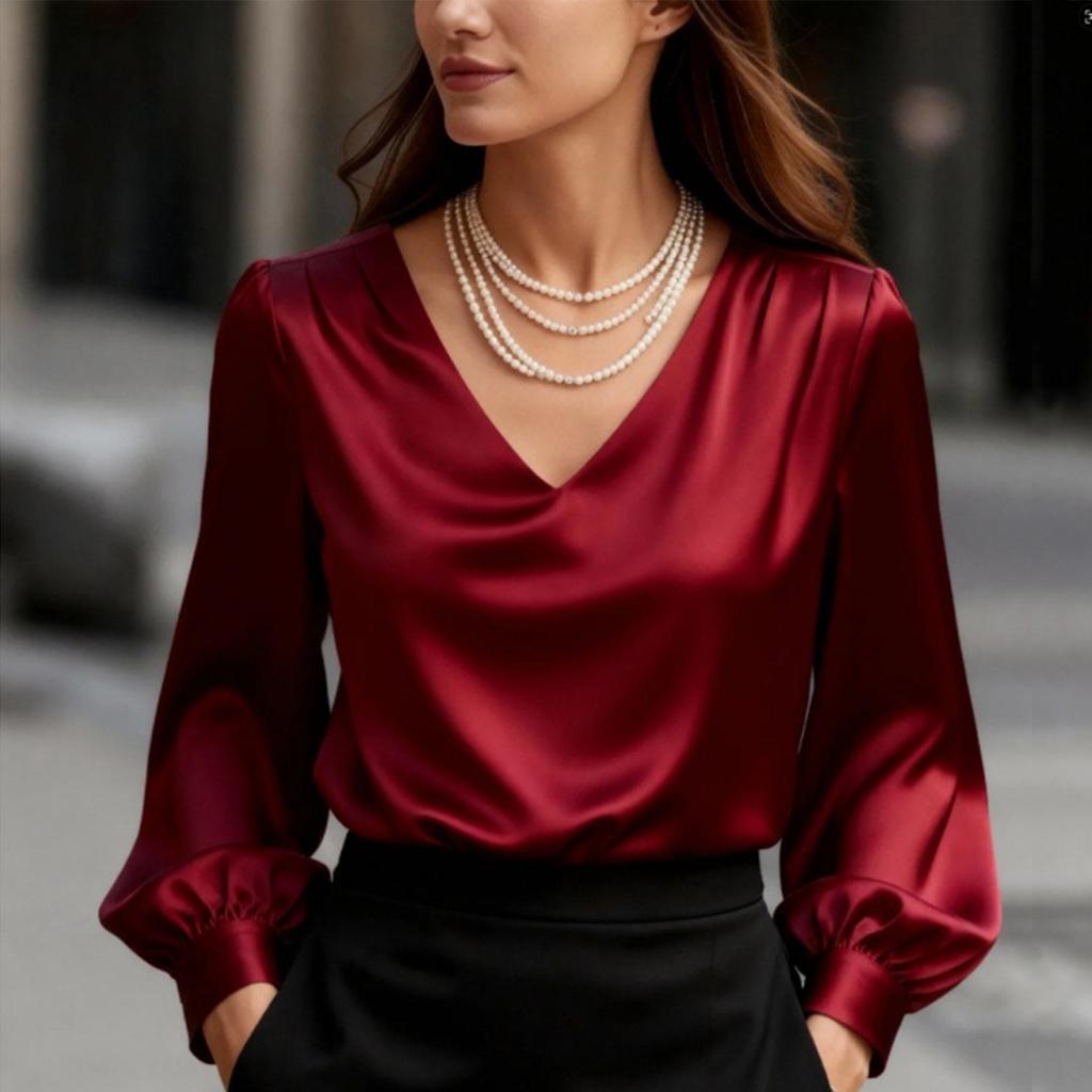 Women's Fashionable, Casual And Versatile Long,sleeved Shirt Top