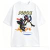 Pingu Noot Noot Grafisk T-shirt Pingvin Karaktär Tecknad Tryck Vintage Tvättad Bomull Lös Överdimensionerad Vardaglig Streetwear Toppar För Män Kvinnor