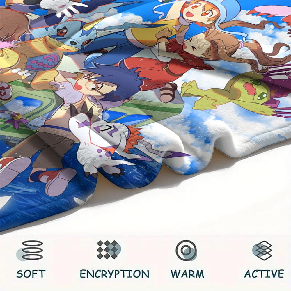 Digimon Sincerity Theme Blanket, Digimon Fan Soft Throw, Ideal Gift
