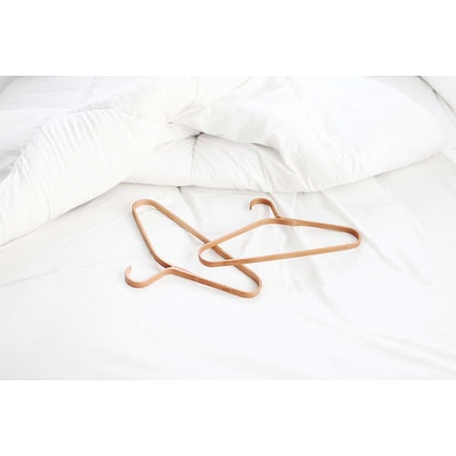 GUDEE Life CAKON Bamboo Hanger, Wooden, 3kg Weight Capacity, Natural Bamboo Design, Shabby White (Set of 3)