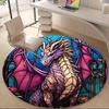 1PC StainedGlass Dragon Office Round Area Rug, Indoor Mat Suitable ForOffice, Under Office Chairs Bedroom Living Room Home Decor, Room Deco,  F033