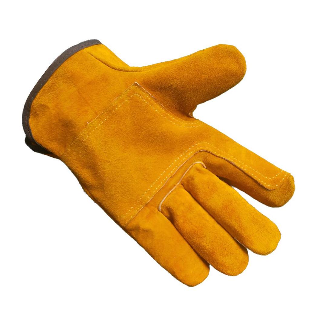1 Pair Reinforced Style Heat Resistant Welding Gloves BBQ Oven Protective Welder Gauntlet PU Leather