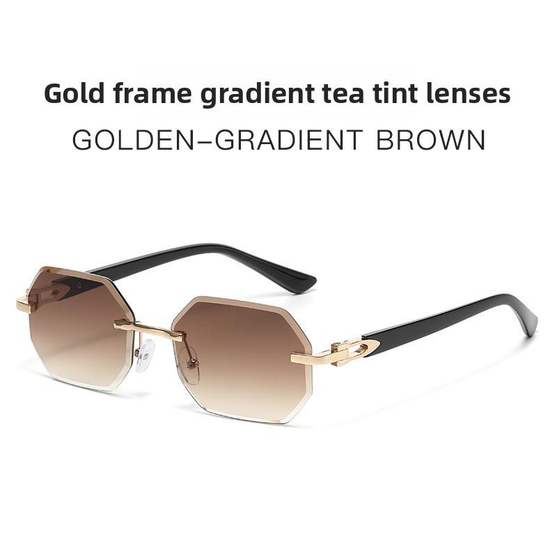 Geometrické Unisex Bezrámové Čtvercové Sluneční Brýle S Ochrannou UV400 Pro Venkovní Cestování A Módu