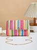Color striped woven hanging bell decoration small square bag women's new chain single shoulder crossbody armpit