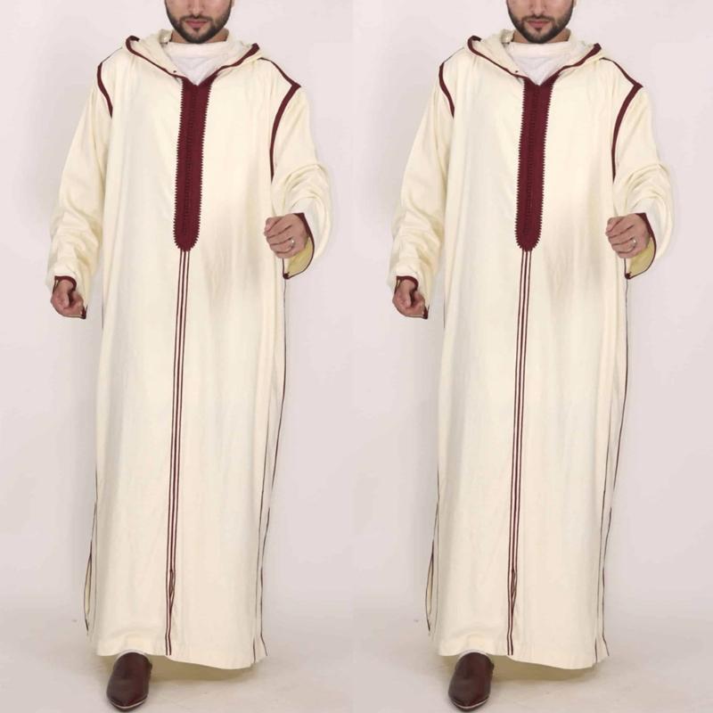 Herren Muslimische Roben Langarm Islamisch Naher Osten Dubai Thobe Saudi Arabien Robe