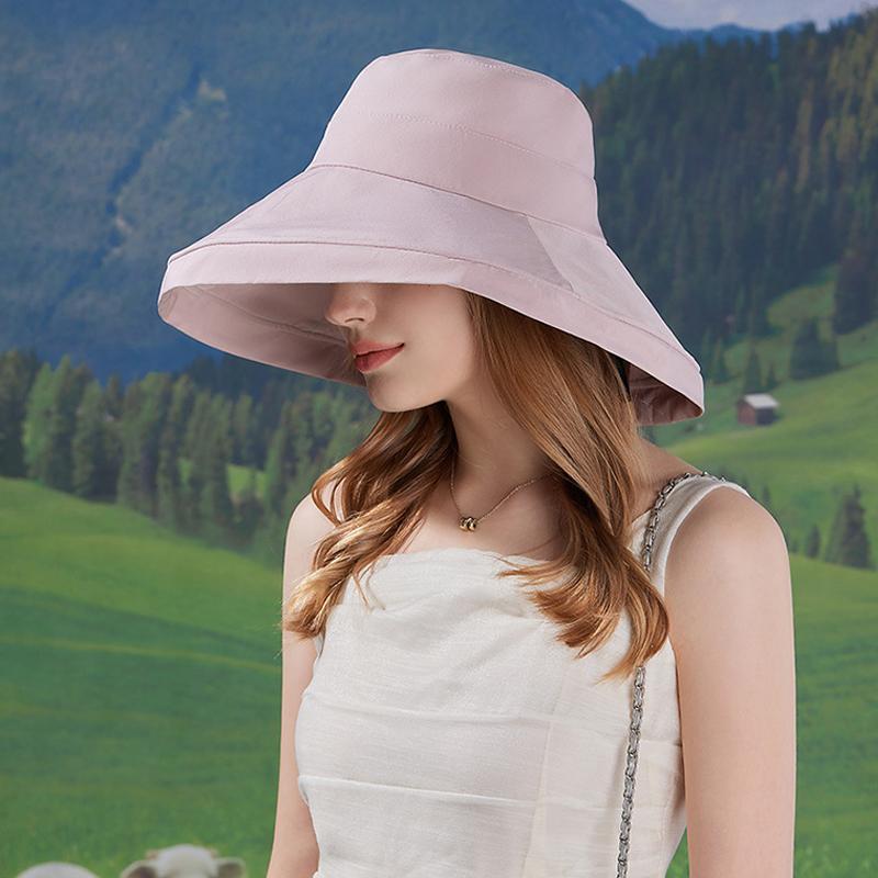 Spring Summer Outdoor Sun Hat Women Large Brim Sun Protection Fisherman Hat