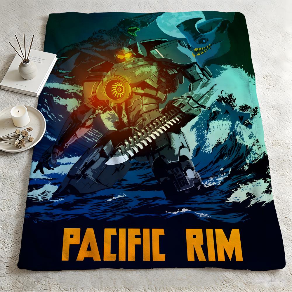 movie PPacific Rimm Throw Warm Soft Flannel Blanket Multiuse for Sofa Bed Camping Travel Nap