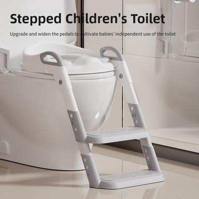 Escabeau de Toilette pour Bébé Ménager Porte-Toilette Multifonctionnel Réglage de la Hauteur à Six Niveaux Pédale d'Aide à la Toilette pour Enfant