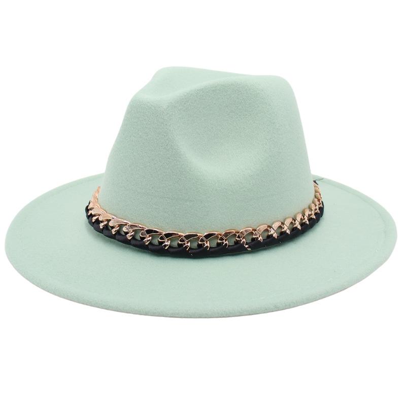 

Top Hat Gold Acrylic Ribbon Jazz Hat Solid Color Felt Hat Cashmere Versatile Hat M（56-58cm）