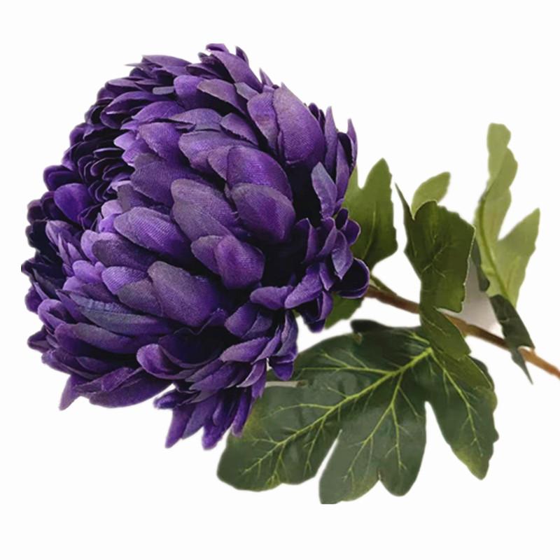 5pcs Artificial Chrysanthemum Flower Branch Faux Silk Pineapple Chrysanthemum with Long Stem for Wedding Floral Arrangement