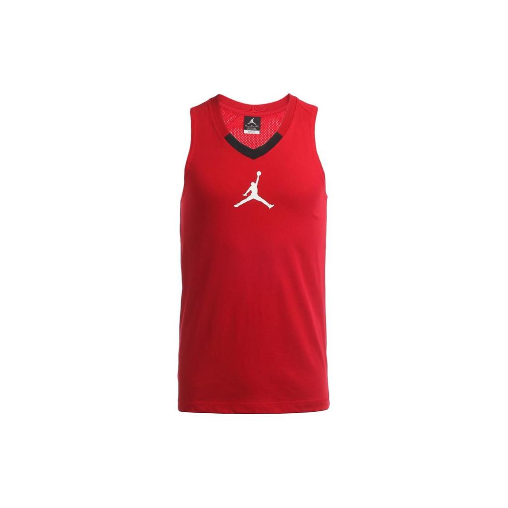 Jordan Logo Print Breathable Casual Basketball Training Vest Men Tops Red White 683998-687