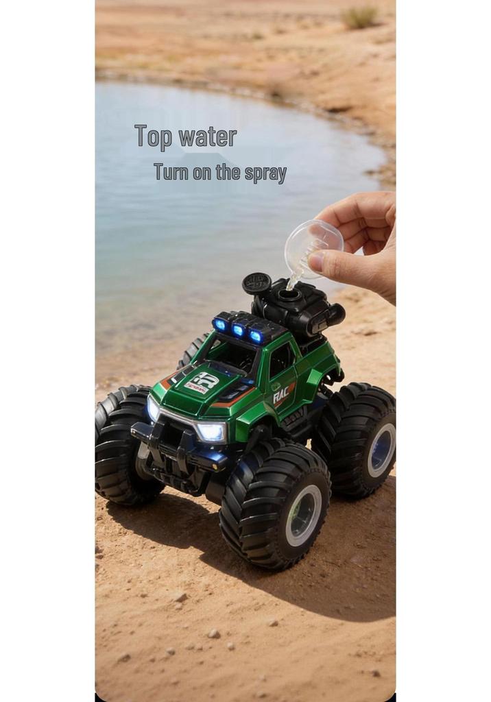 Cross-Country Big Foot RC Off-road Stunt Car with Spray Lights & Gear Shifting - Drop-Resistant Children's Toy