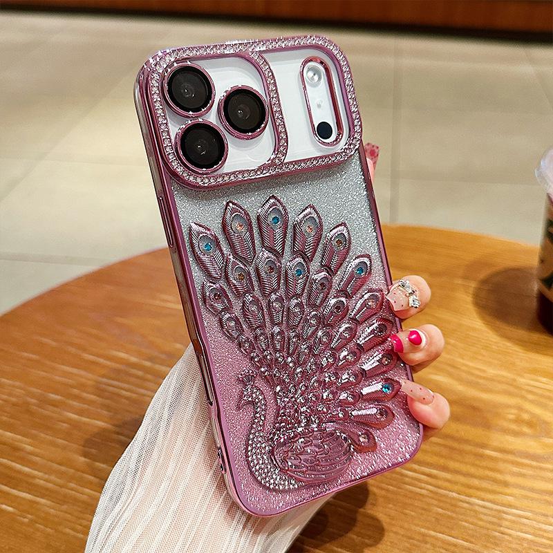 iPhone 17 Pro Max Diamond Peacock Gradient Phone Case iPhone 14
