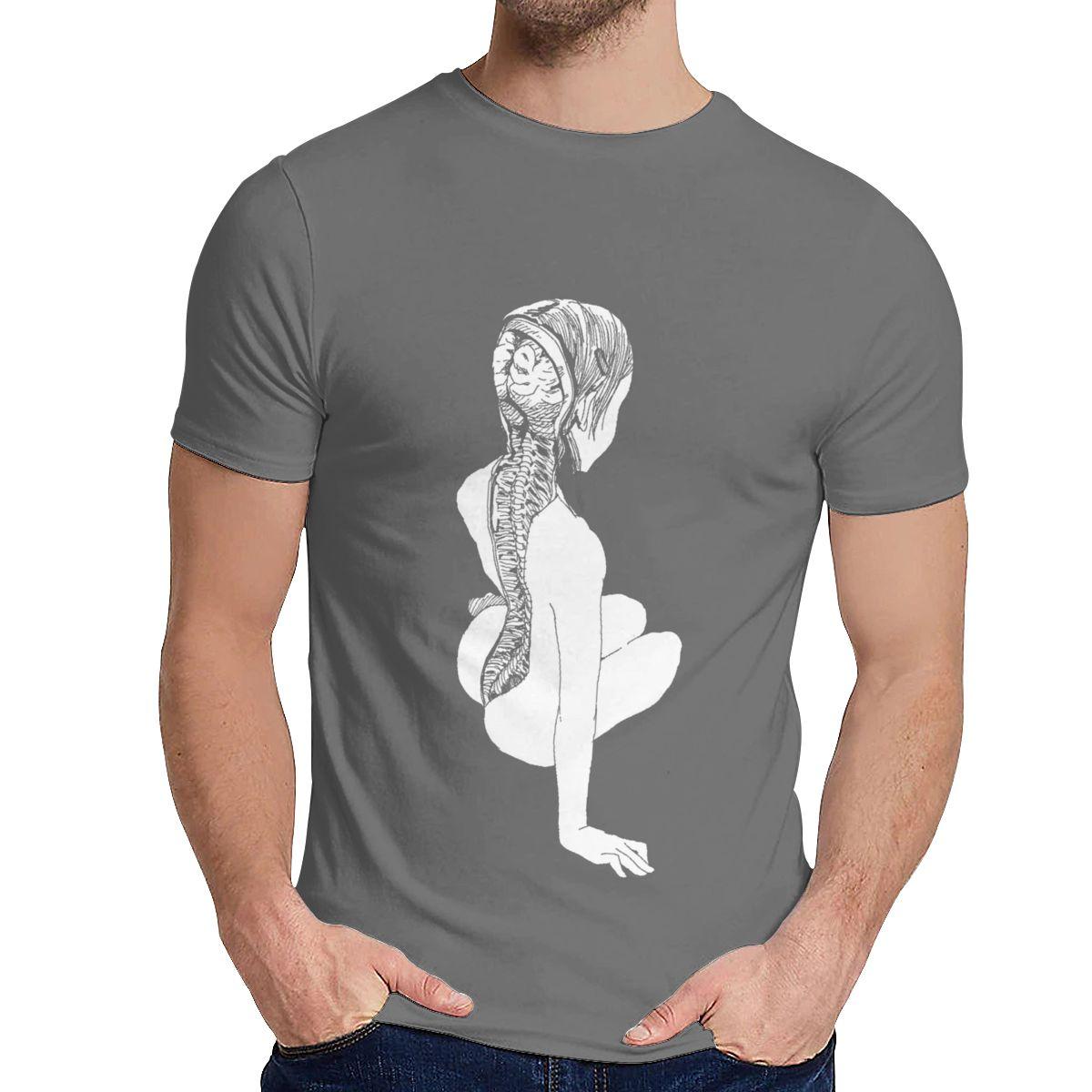 Vintage Junji Ito Anime Creepy Manga Japan Horror Kawaii Cute Girl T Shirt Men Soft 100 XL