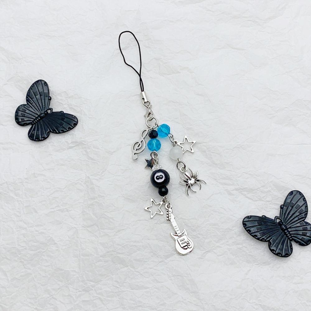 Bow Pink Guitar Phone Chain Guitar Cell Phone Strap Mobile Phone Lanyard Telephone Decor