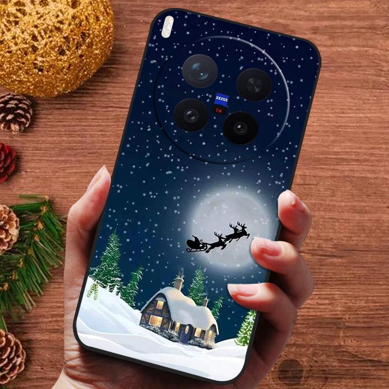 Christmas Painted Cover For Vivo X300 Pro Case V2502A Silicone Soft Phone Cover For Vivo X300 5G V2509A Capa 2025 New Fundas