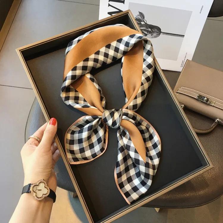 New Silk Scarf 70cm Small Square Scarf Spring Headband Neck Protection Professional Scarf Versatile Fashion Western Style Hijabs