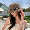 Vintage British Style Straw Hat With Sun Protection For Summer Travel