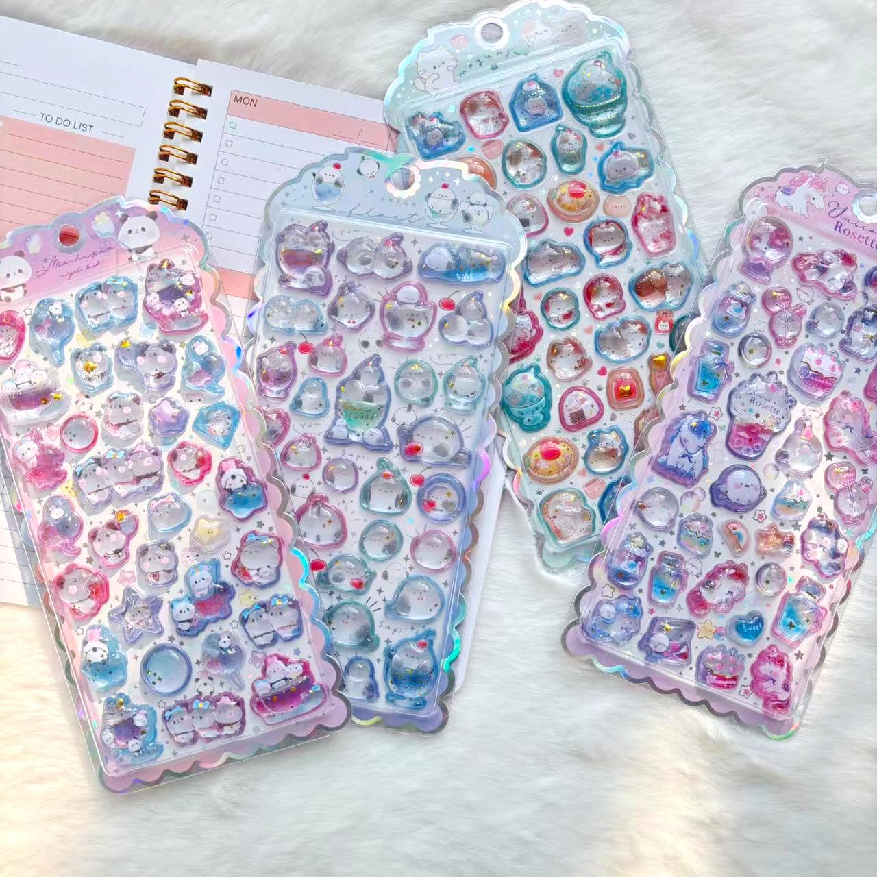 

New Kids Reward 3D Relief Stickers - Japanese Cute Cartoon Crystal Gem Diamond Decals For Diy Journal Crafts & Gift Presents (As shown-13550)-