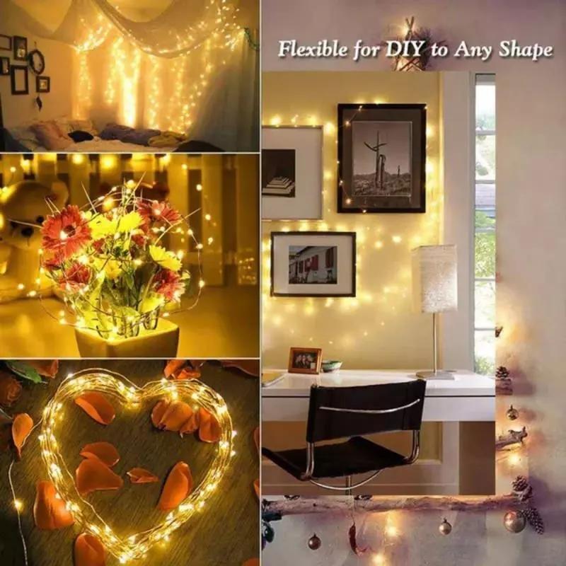 Pack of 4 Solar Fairy Lights Outdoor 400LED Fairy Lights Outdoor 8 Modes Copper Wire IP65 Warterproof for GardenPatio Yard Party