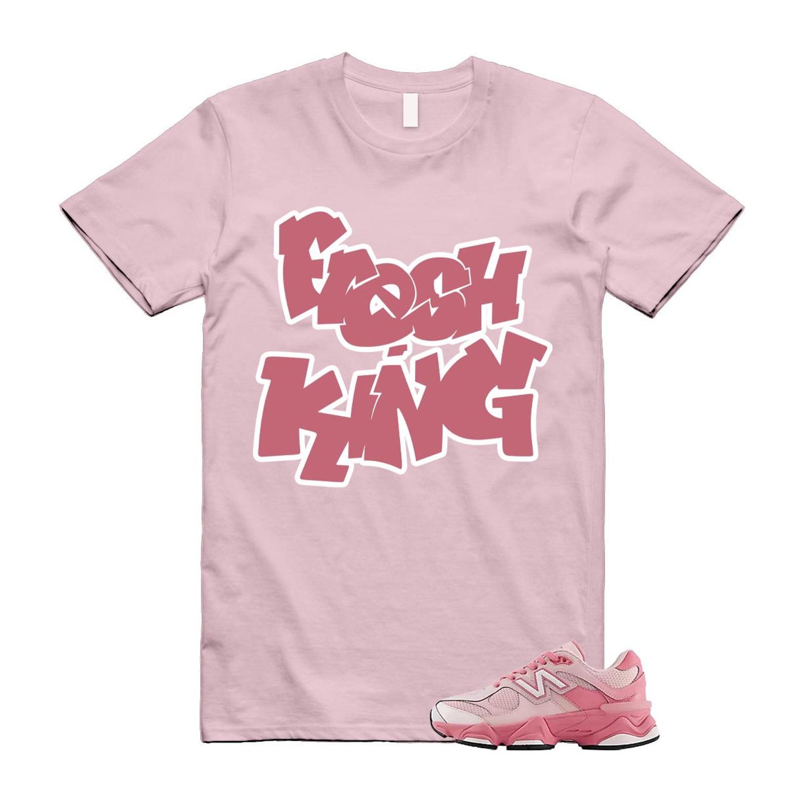 9060 Lace Pink Salt Eraser White T Shirt Match FK M