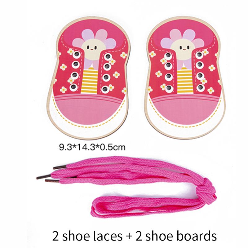 Children's Threading Toy Montessori Enlightenment Training Life Skills Teaching Aids Clothes Threading Game Wooden Fun Toy Gifts