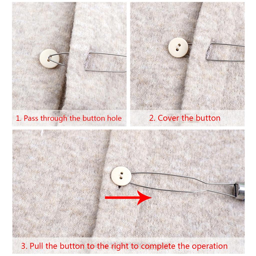 Button Aids Tool Hook Dressing Helper Metal Button Sewing Aids Must Have Tool Hand Button Aids for Sewing Crafts