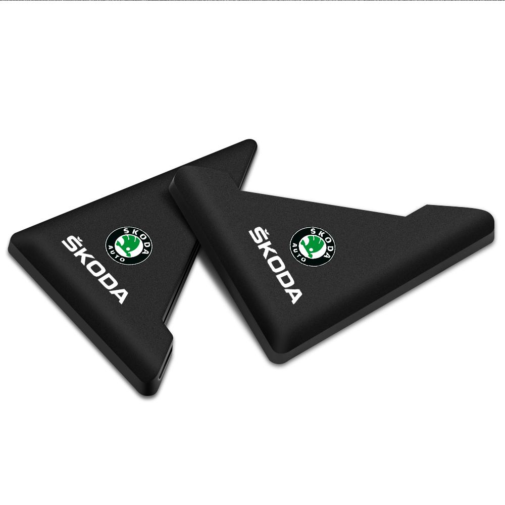 AAAAR1 2Pcs Car Front Door Corner Anti-Scratch Protector Cover Stickers For Skoda Octavia VRS Vision Kodiaq Favorit Rapid Fabia Kamiq