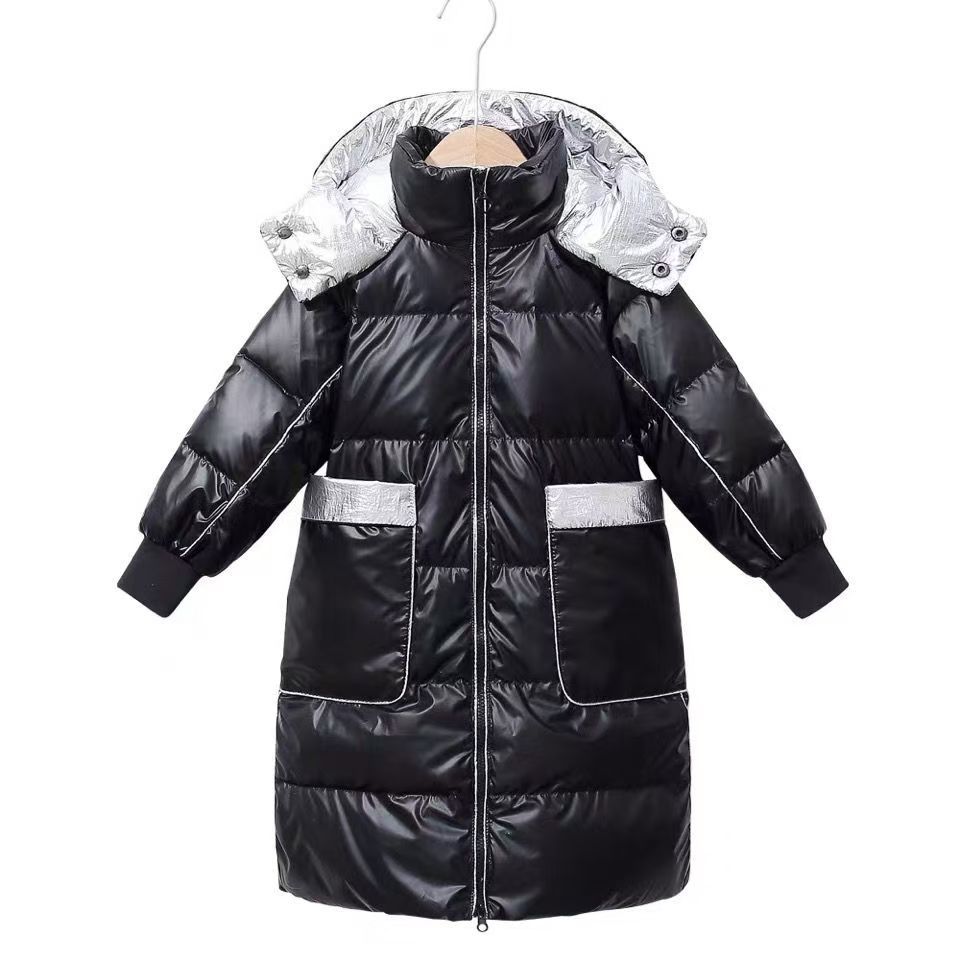 Abrigos Largos Cálidos de Invierno para Niños Chaquetas Gruesas Plus Terciopelo Adolescente con Capucha Impermeable Parka Abrigo Exterior para Niños