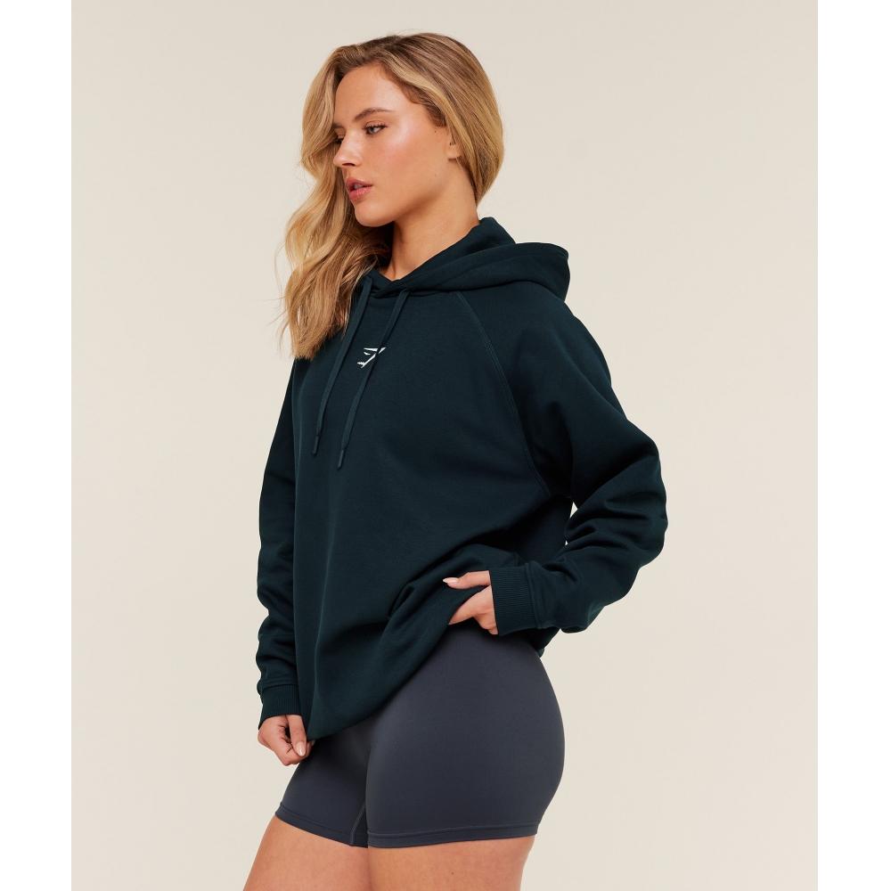 Gymshark Training Oversized Fleece Hoodie Deep Petrol Blue B5a7n Udrl