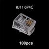 20/50/100PCS/lot RJ11 6P2C 6P4C 6P6C Telephone Internet Modular Plug Jack RJ11 Connector RJ-11 Crystal Heads Gold-Plated 6U