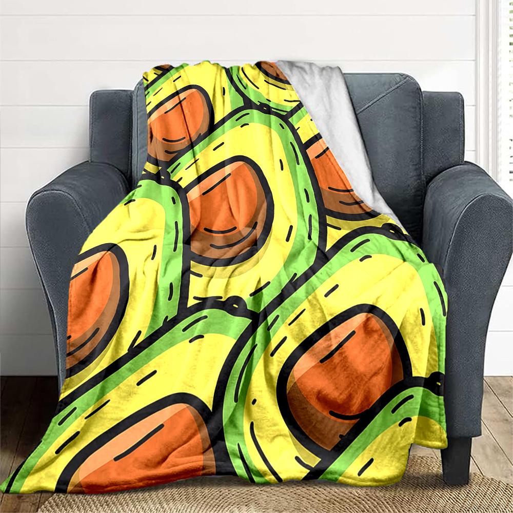 1pc Avocado Print Blanket Warm,Perfect for Camping And Travel, Making It a Great Gift for Any Season yy250904137