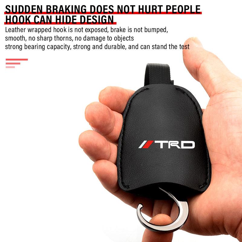 Leather Car Seat Back Hooks Portable Hanging Bag Rack for Toyota TRD GR Corolla CHR Rav4 Yaris Auris Avensis Car Accessories