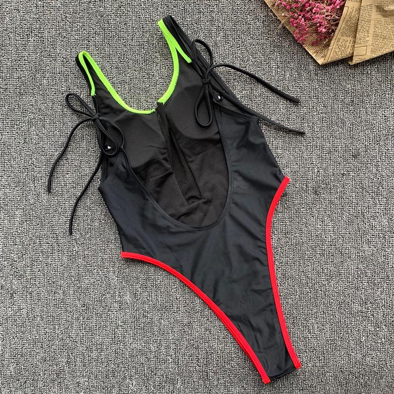 Sexy One-Piece Bikini Backless Patchwork Swimsuit Push-Up Pad Bathing Suit Beachwear