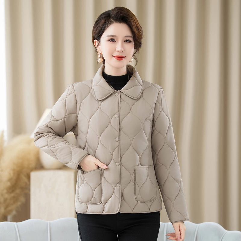 Women's Midlife Lightweight Autumn/Winter Cotton Jacket - Fashionable, Warm, and Thin