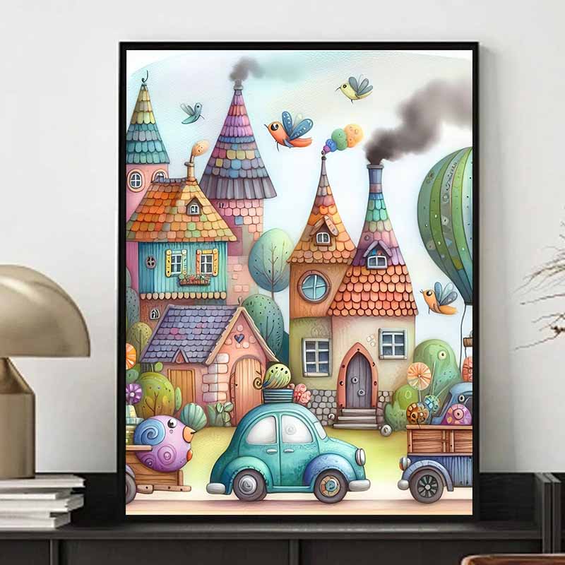 New Arrival 5D DIY Full Circle Diamond Painting "Comics City" Embroidery Cross Stitch Home Decor Gift