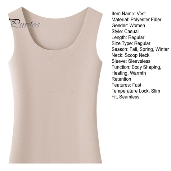 Winter Women Thermal Double-sided Velvet Vest Seamless Velvet-lined Fast Temperature Lock Heating Slim Fit Elastic Sleeveless Inner Wear Bottoming