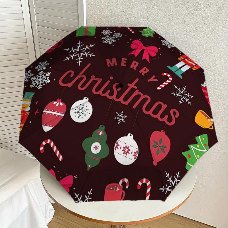 

1pc Christmas ornaments and decorations. Umbrella with Plastic Handle,Suitable for All Seasons Home Travel Outdoor UmbrellaDD612