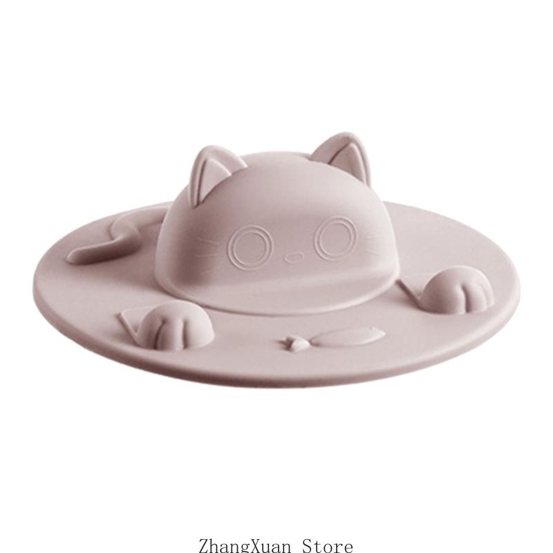 3XUF Cats Silicone Cup Lid Dustproof Camping Mugs Covers Leakproof Hot Cup Lid Airtight Seal Lid for Coffee and Teas