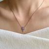 Monograph Callia Necklace Mgnl0394 Rhodium Plated (White Gold + Purple Cubic Zirconia)