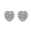European and American Hot-Selling Heart-Shaped Earrings with Simulated Diamond Zircon