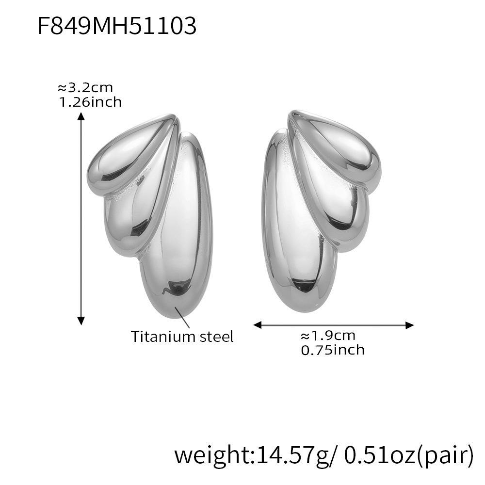 Qiong Yao 18K Gold Plated Stainless Steel Angel Wing Stud Earrings
