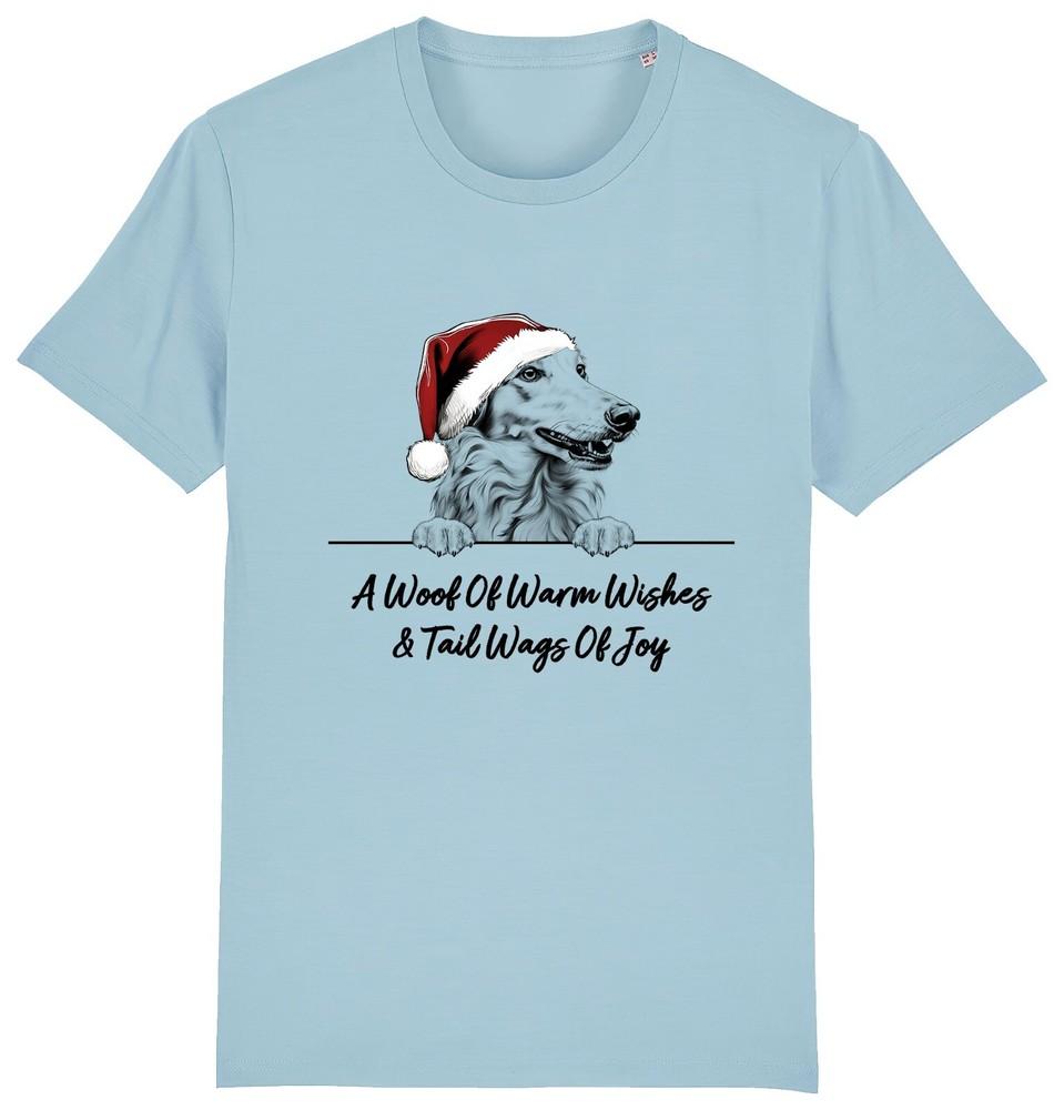 

БОРЗАЯ Рождественская футболка для собаки Взрослые Дети Лай Пожелания Хвост Виляет Рождество Собаки Подарок 2XL