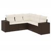 Vidaxl 5-Cz. Garden Furniture Set With Cushions, Brown, Poly Rattan