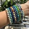 Bohemian Elastic Bracelet: Natural 3x6 Stone Wheel Beads for Women & Men