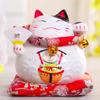 6 Zoll Maneki-Neko Keramik Japanische Glückskatze Winkende Glückskatze Figuren Glücksbringer Spardose Heimdekoration Ornamente