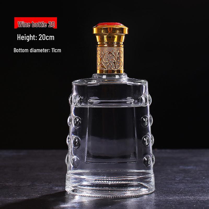 500ml Clear High-White Glass Wine Bottle, Decorative Empty Baijiu Bottle