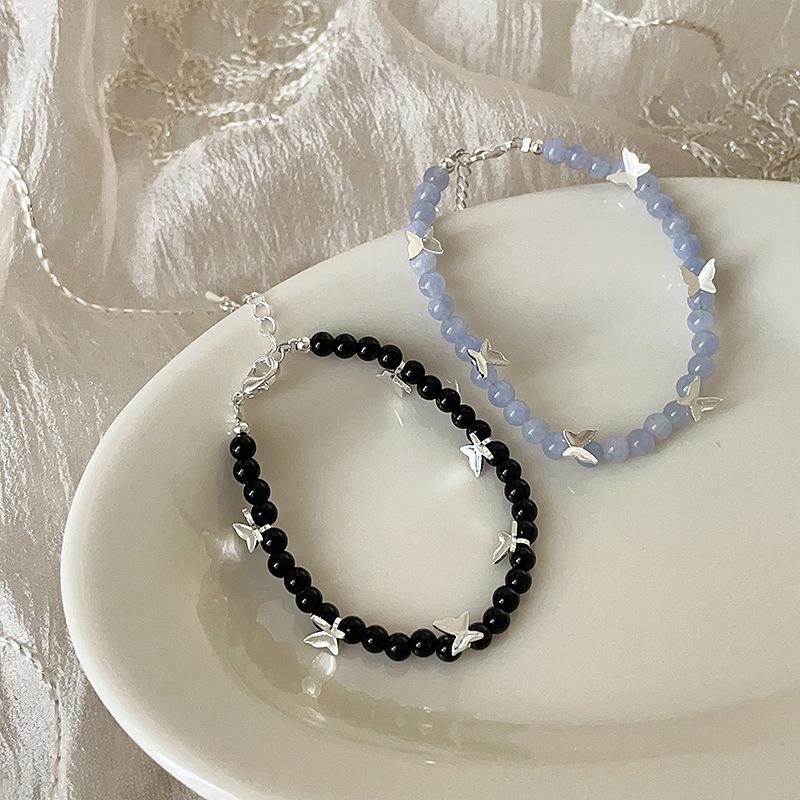 Design Butterfly Natural Stone Beaded Bracelet Women'S Niche Unique Personality Fashion Temperament Versatile Bracelet Jewelry