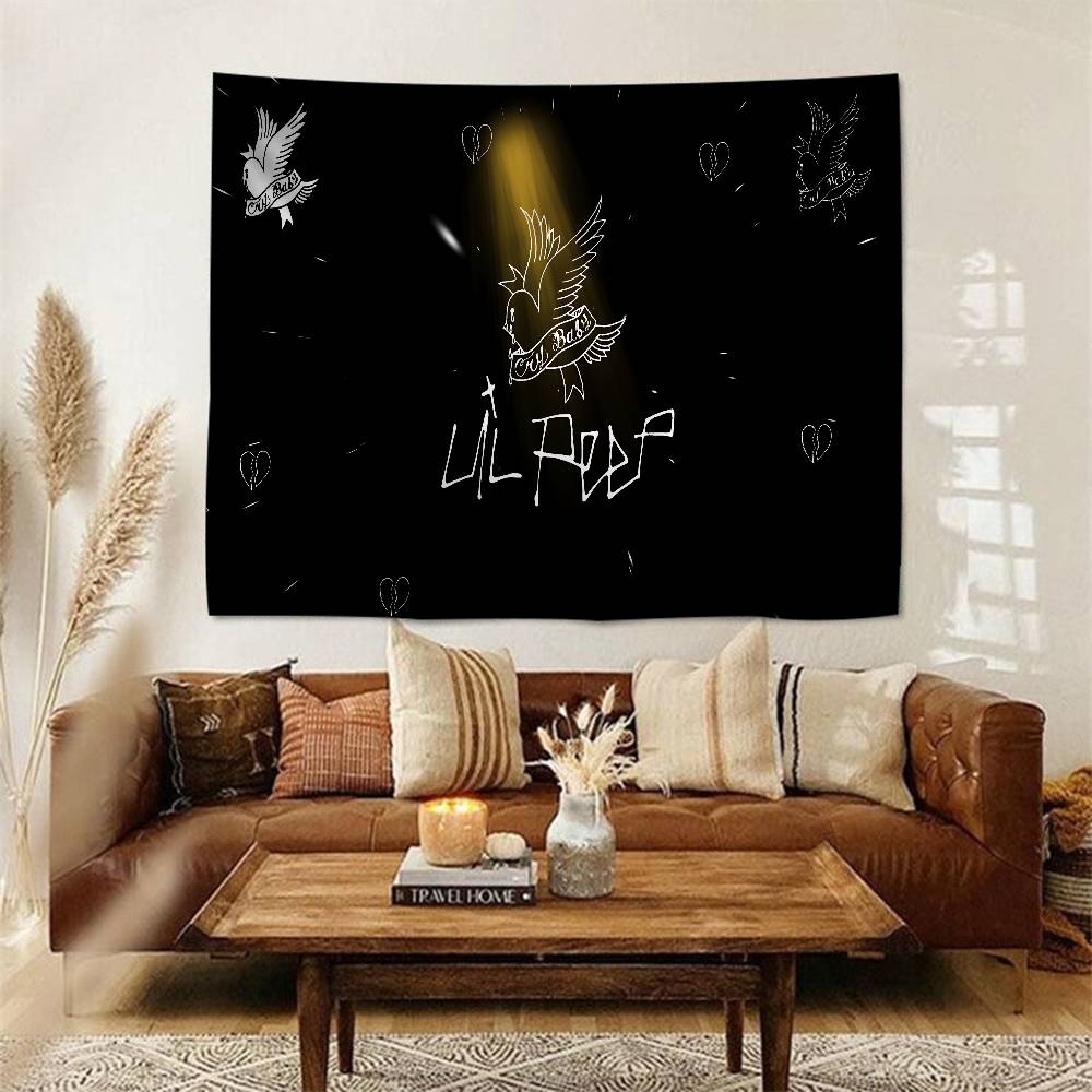 Hip Hop Rapper LLil PPeep Wandteppich Hippie Wandbehang Böhmische Wandteppiche Mandala Wandbehang Tücher